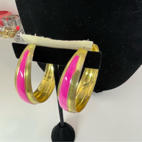 Vintage Funky Large 70s Hoop Earrings - 2 Pair - Picture 9 of 13